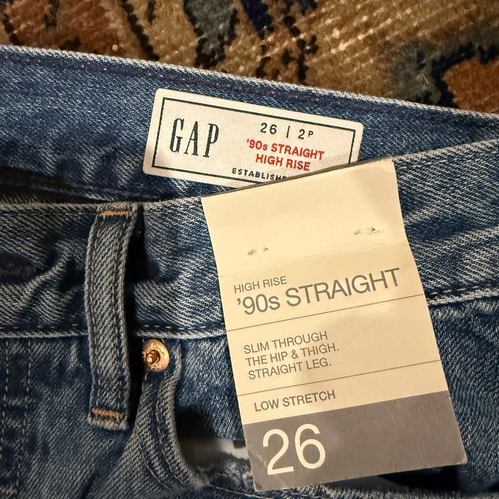 GAP Women's High Rise '90s Straight Jeans - Classic Blue